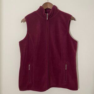 Karen Scott Sport Fleece Vest Outerwear - Burgundy M